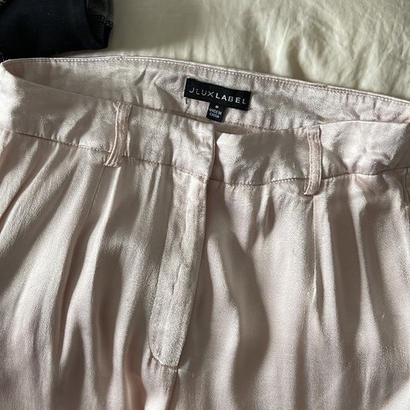 Pale pink satin wide leg - Picture 4 of 5